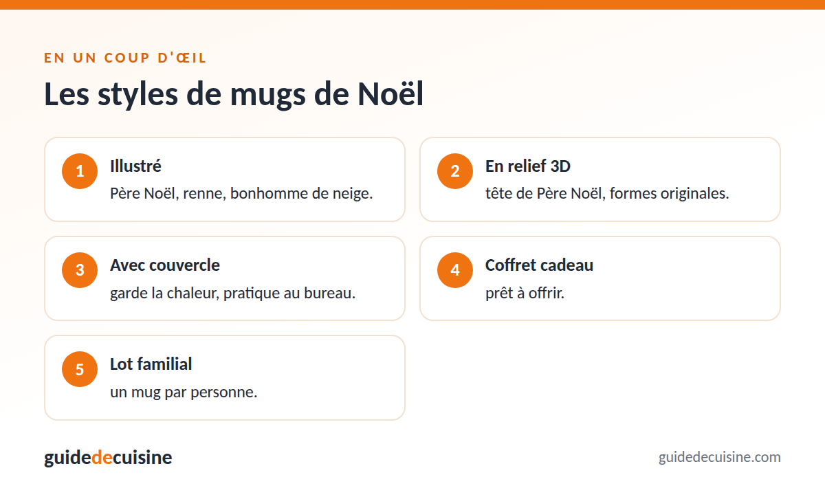 Infographie : les styles de mugs de noël