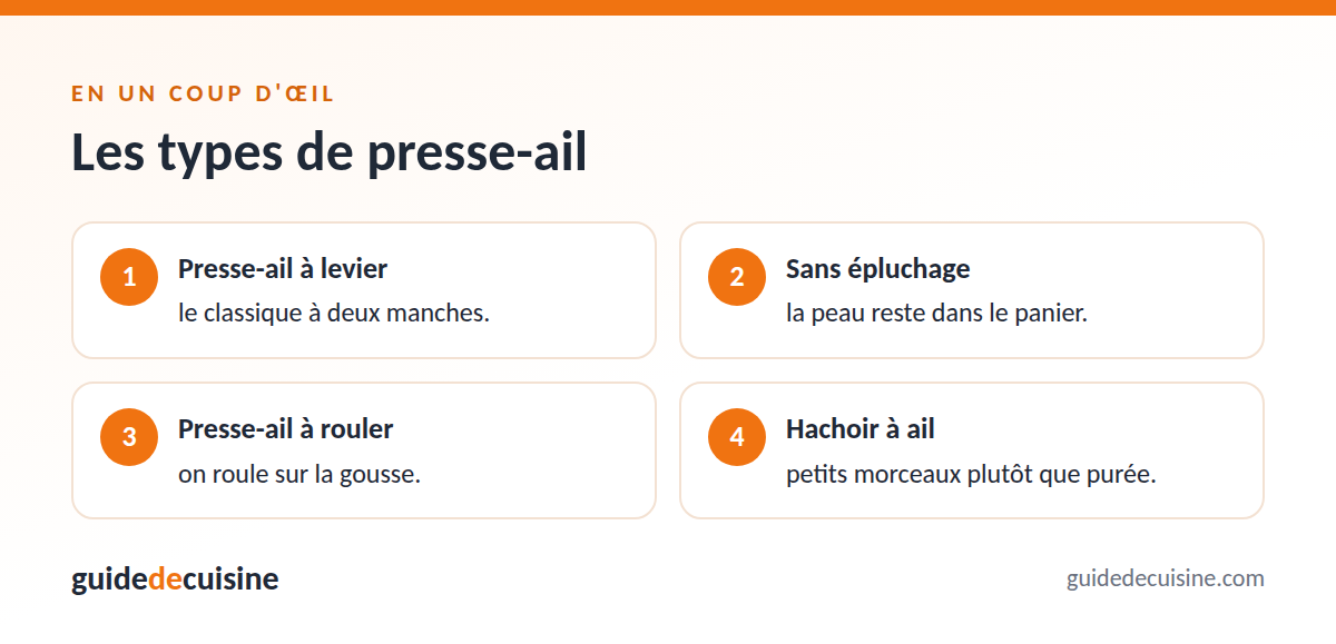 Infographie : les types de presse-ail
