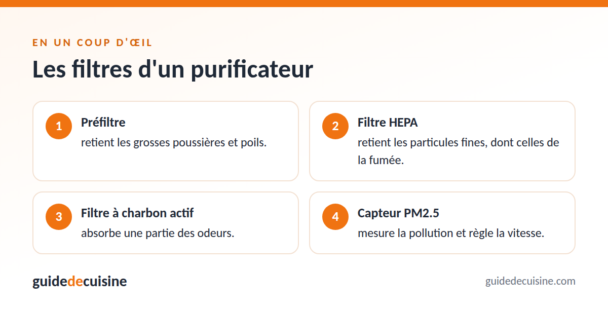 Infographie : les filtres d'un purificateur