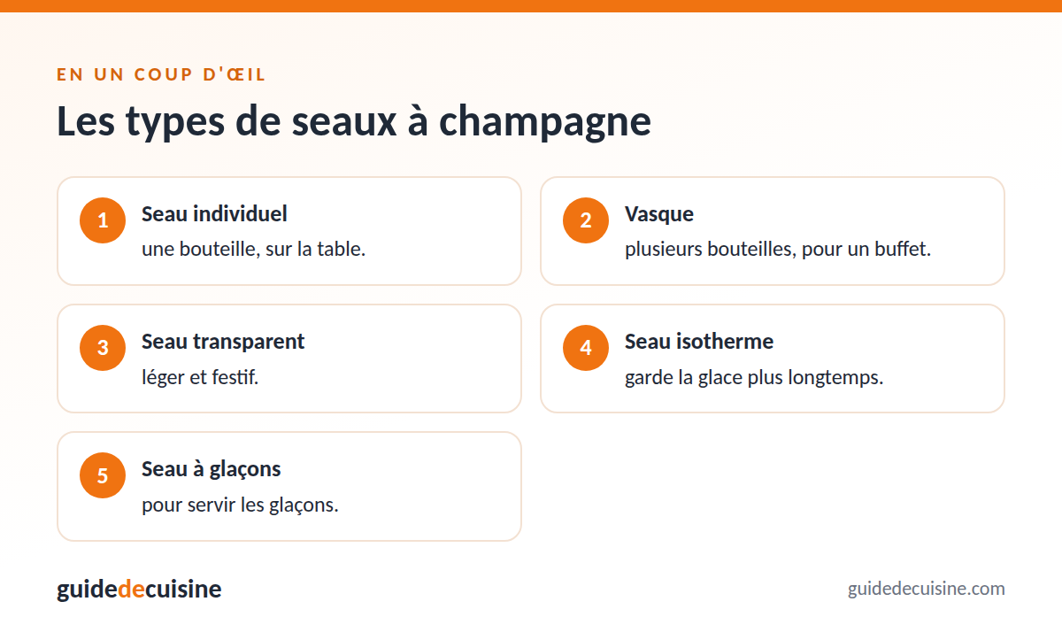 Infographie : les types de seaux à champagne