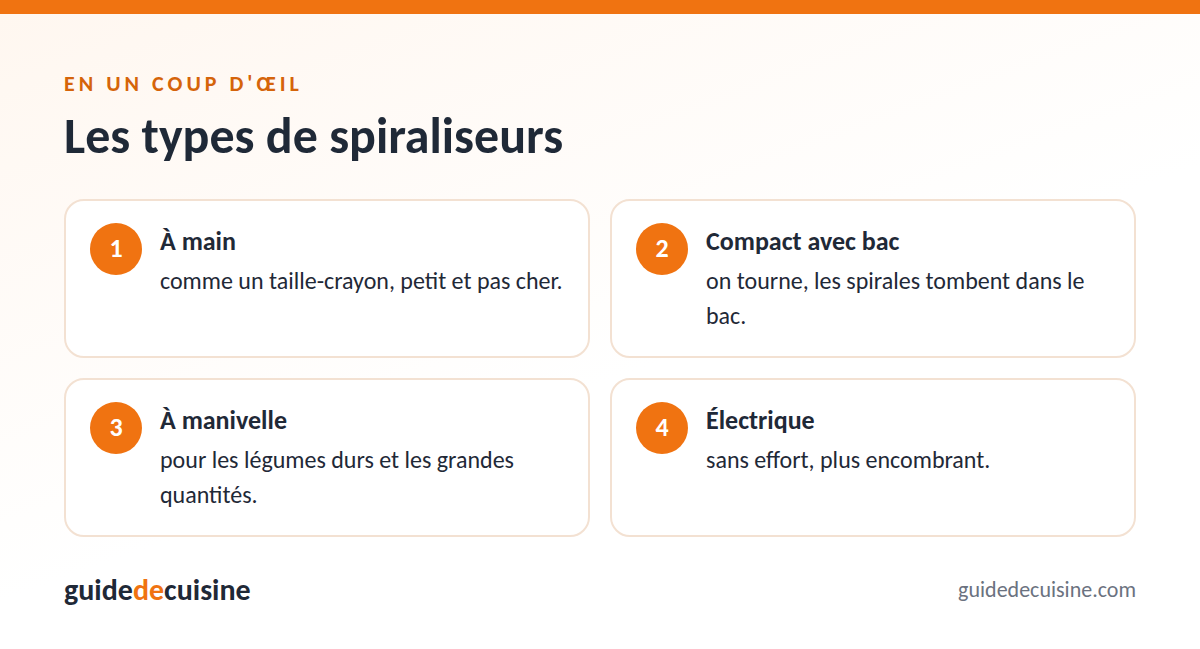 Infographie : les types de spiraliseurs