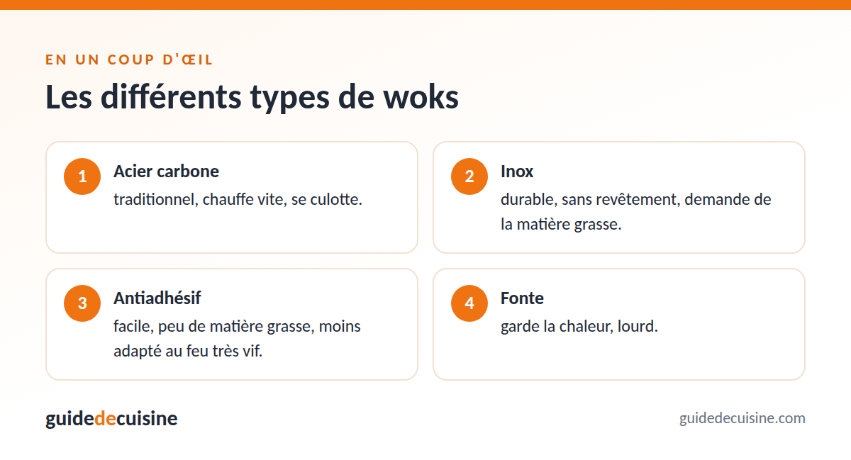 Infographie : les différents types de woks