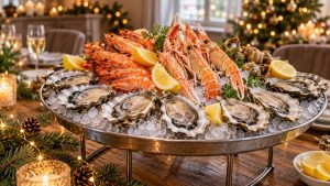Plateau fruits de mer dans une cuisine