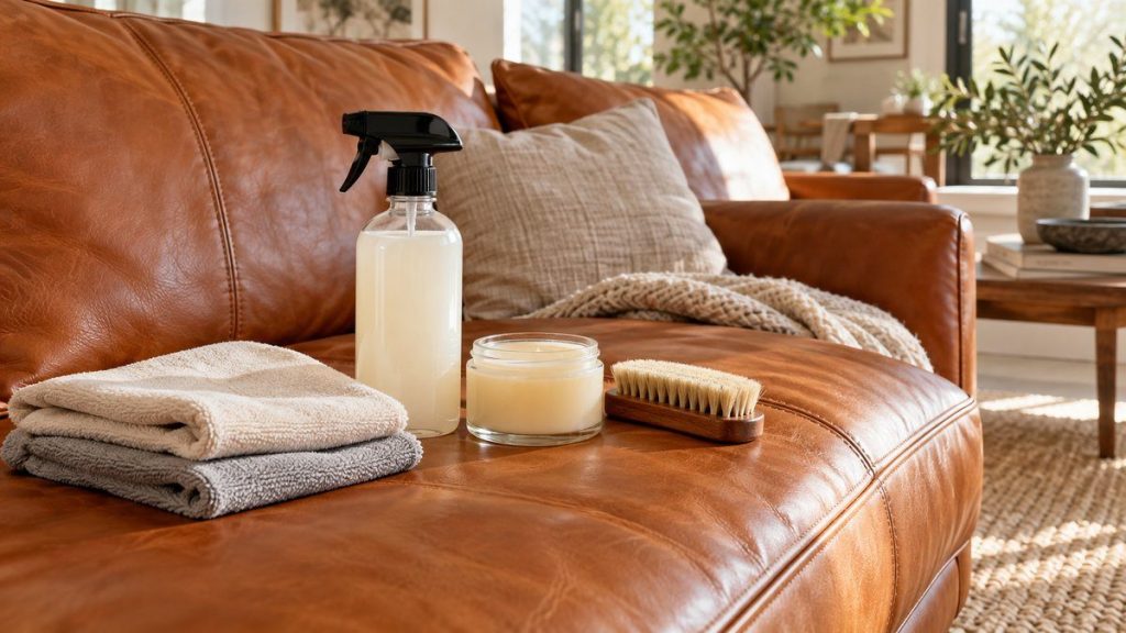 Produits pour entretenir un canapé en cuir
