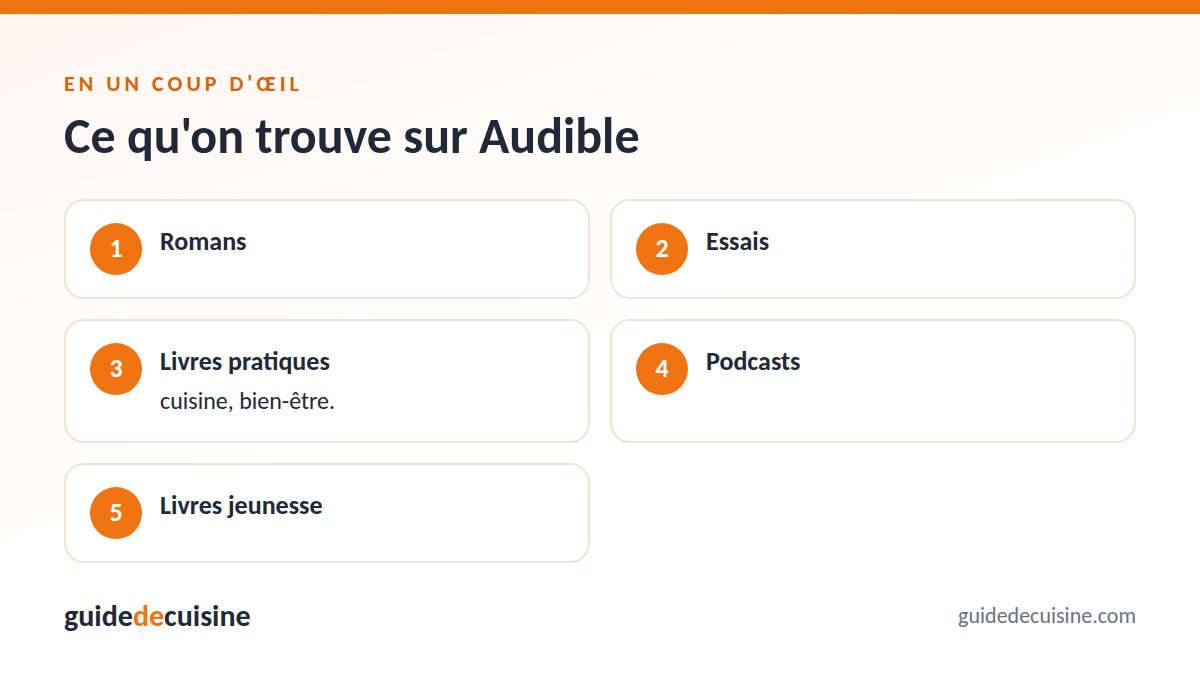Infographie : ce qu'on trouve sur audible
