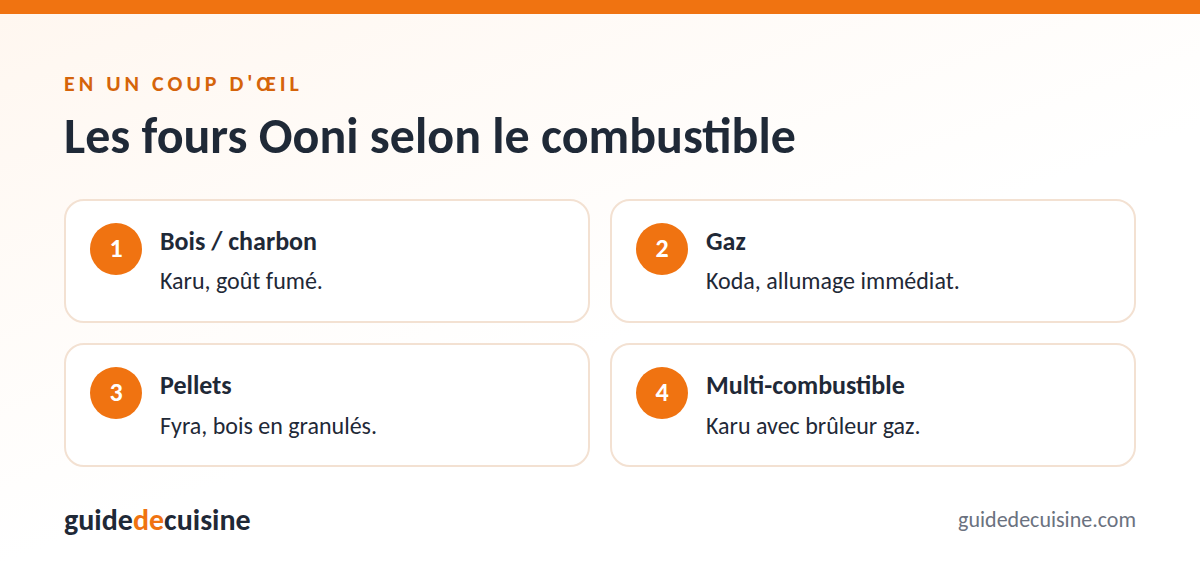 Infographie : les fours ooni selon le combustible