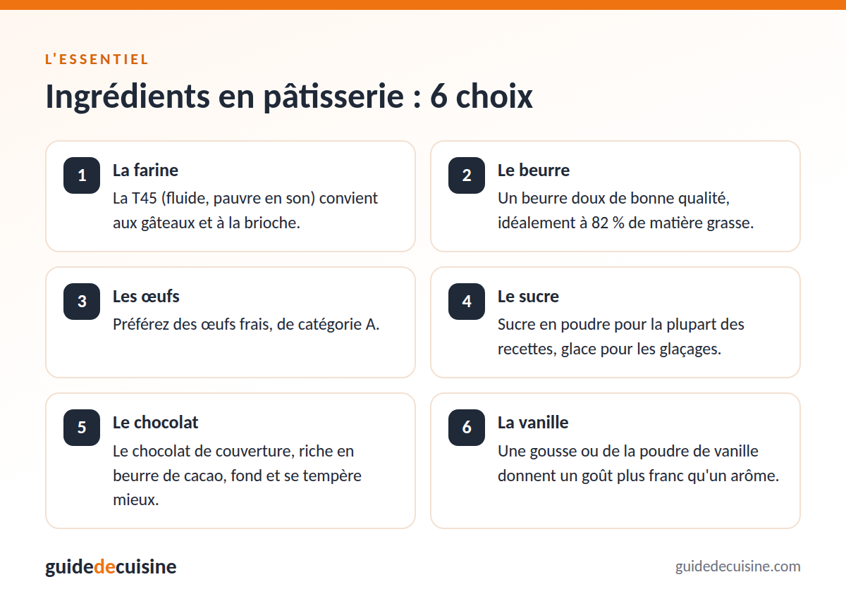 Infographie : ingrédients en pâtisserie