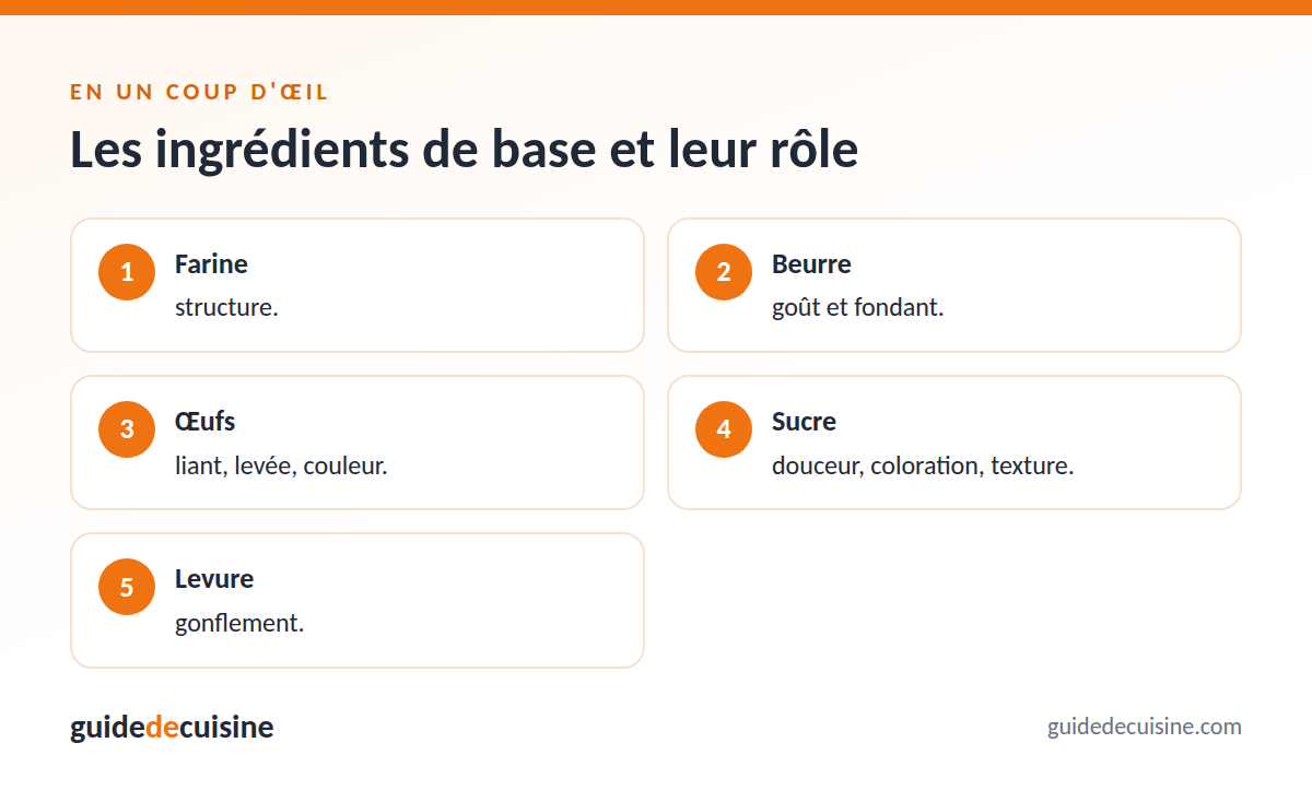 Infographie : les ingrédients de base et leur rôle