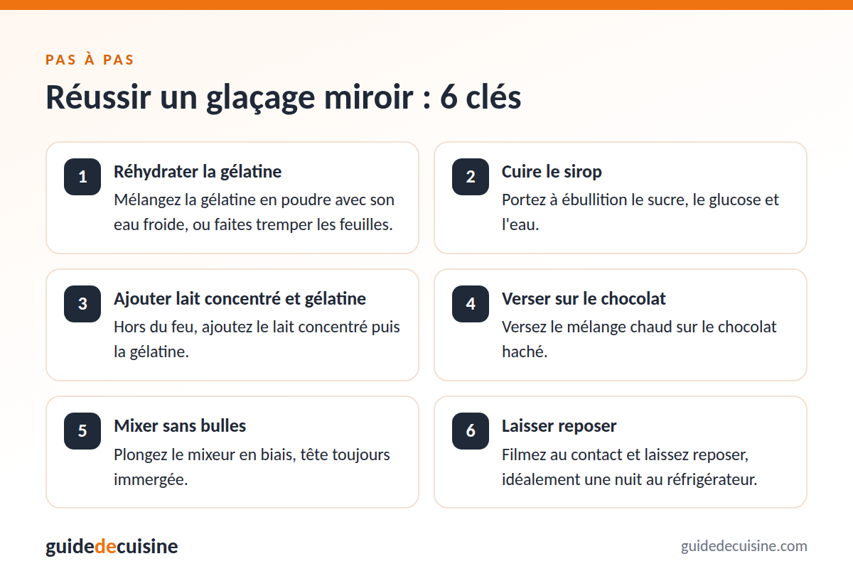 Infographie : réussir un glaçage miroir
