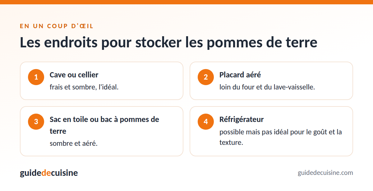 Infographie : les endroits pour stocker les pommes de terre