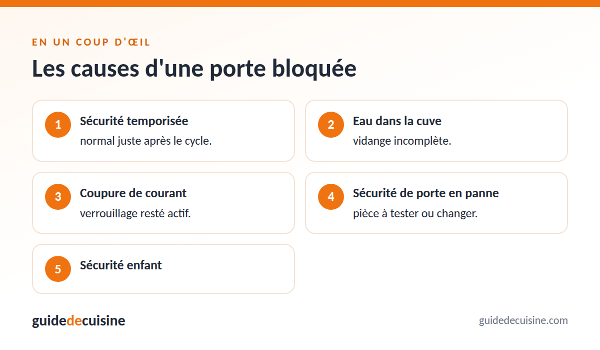 Infographie : les causes d'une porte bloquée