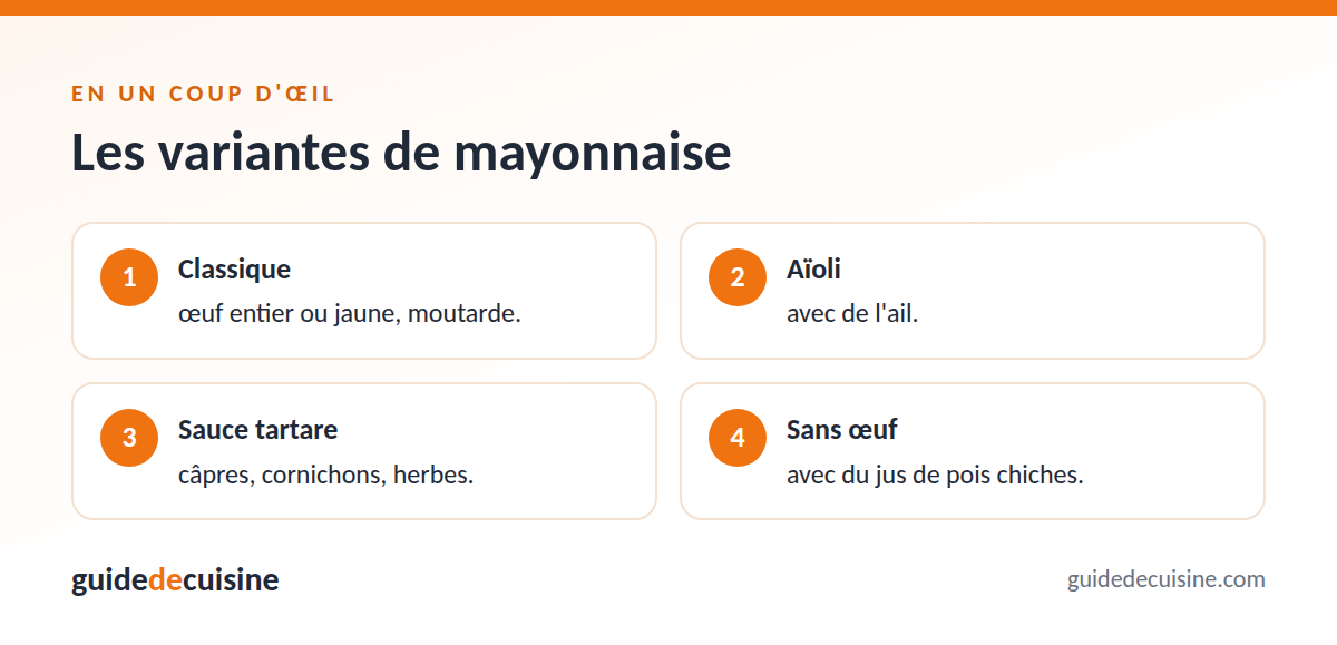 Infographie : les variantes de mayonnaise