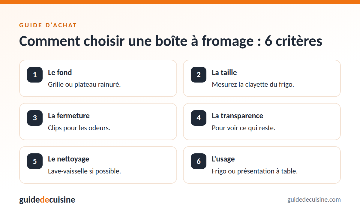 Infographie : les critères pour bien choisir une boîte à fromage