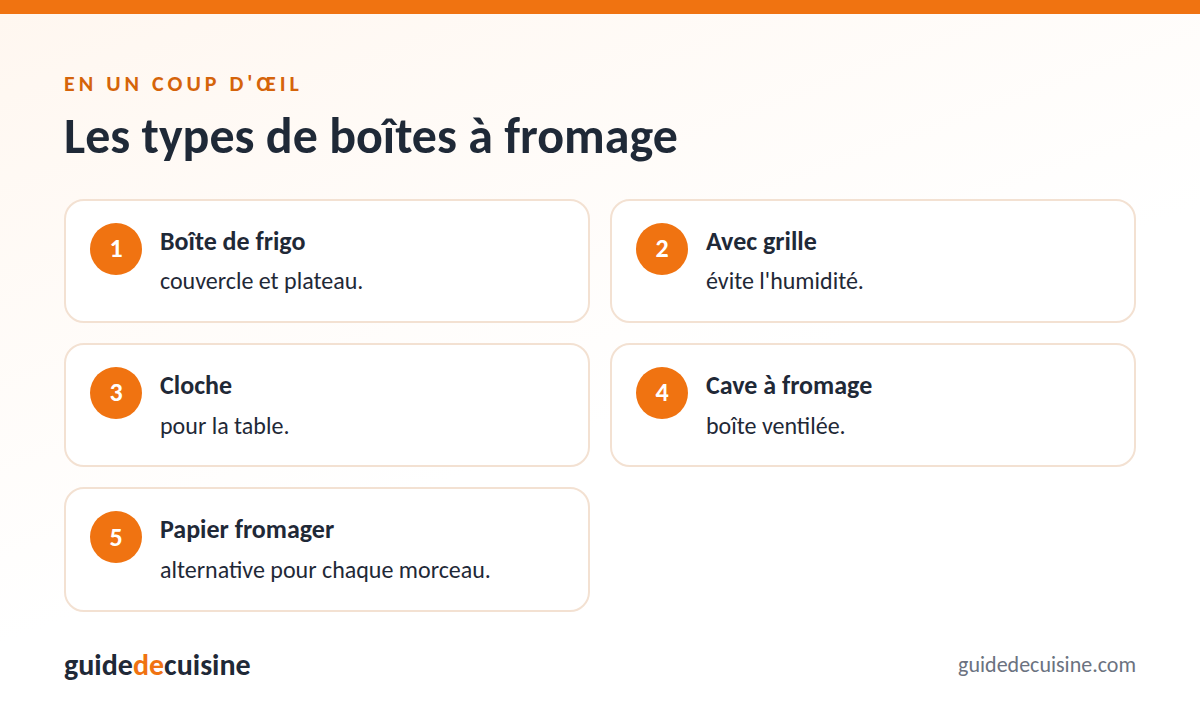 Infographie : les types de boîtes à fromage