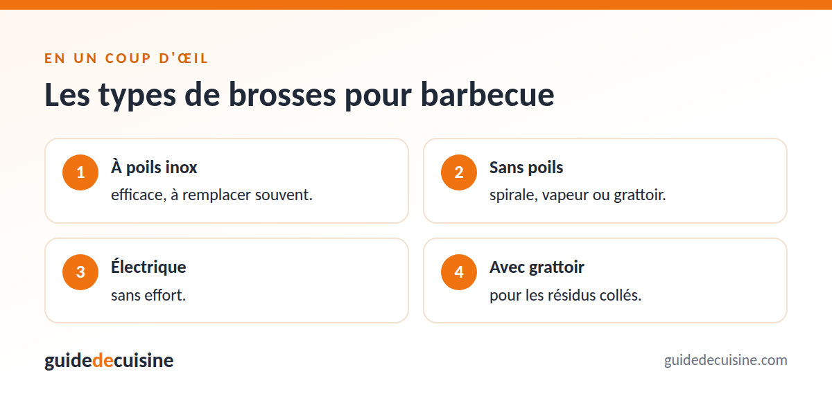 Infographie : les types de brosses pour barbecue