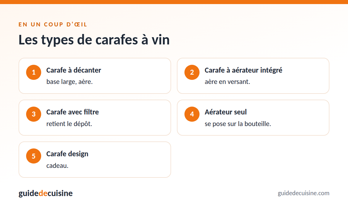 Infographie : les types de carafes à vin