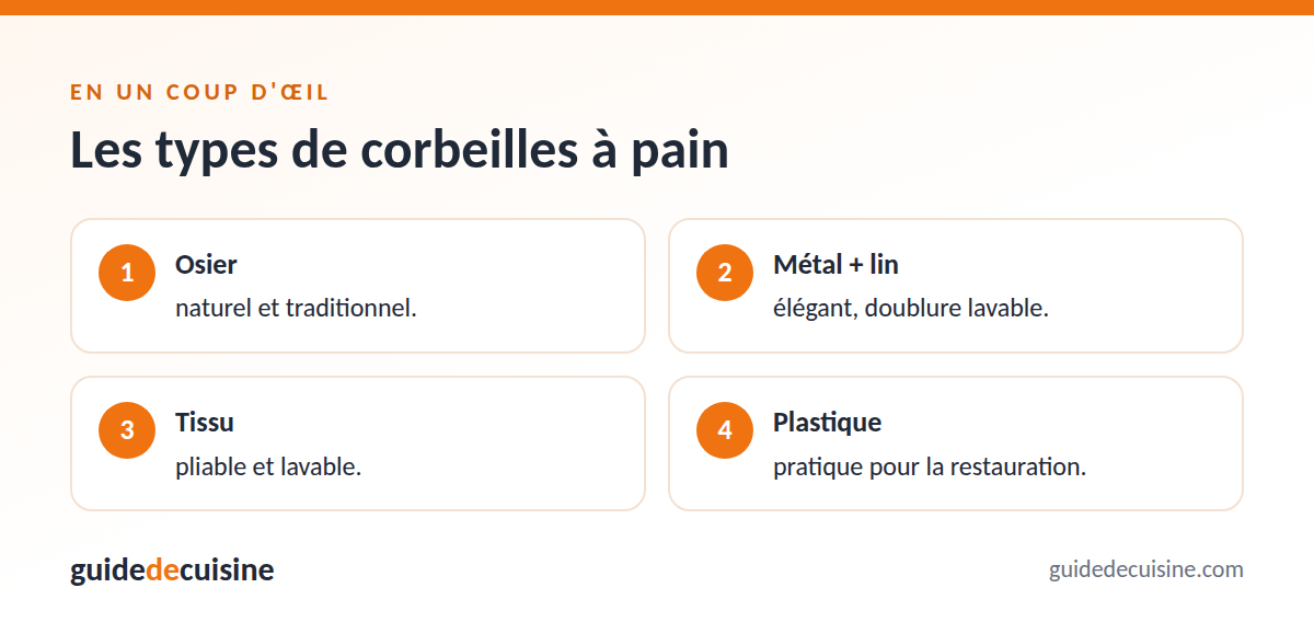 Infographie : les types de corbeilles à pain