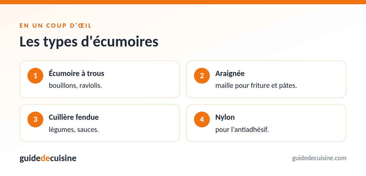Infographie : les types d'écumoires
