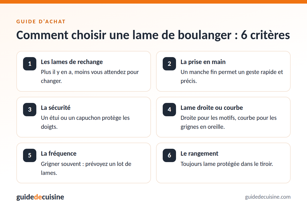 Infographie : les critères pour bien choisir une lame de boulanger