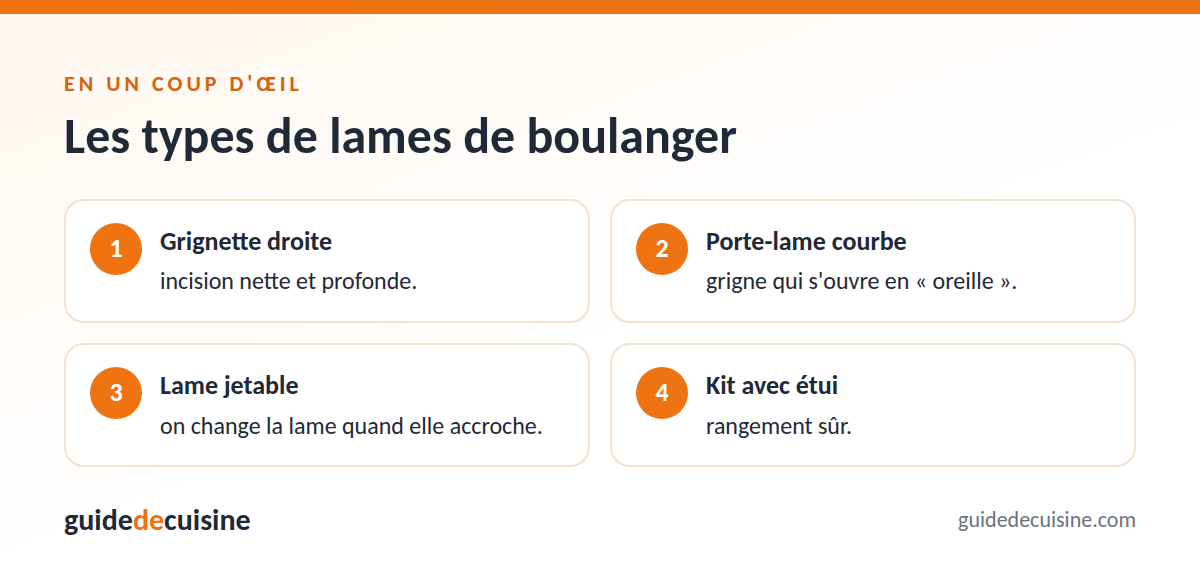 Infographie : les types de lames de boulanger