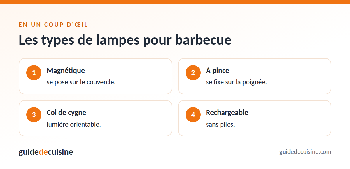 Infographie : les types de lampes pour barbecue