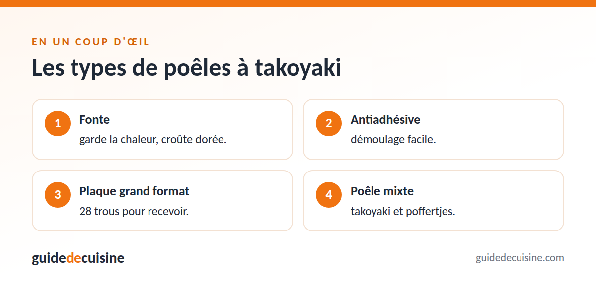 Infographie : les types de poêles à takoyaki