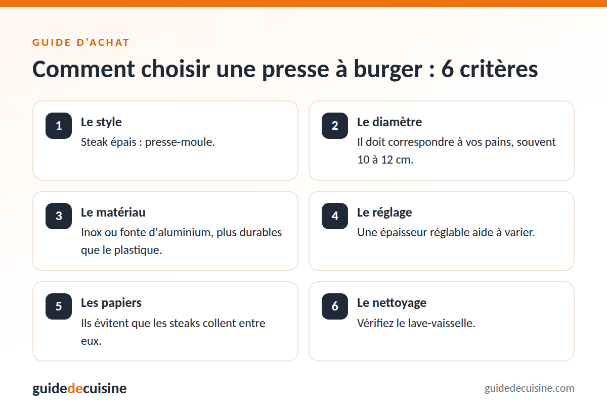 Infographie : les critères pour bien choisir une presse à burger