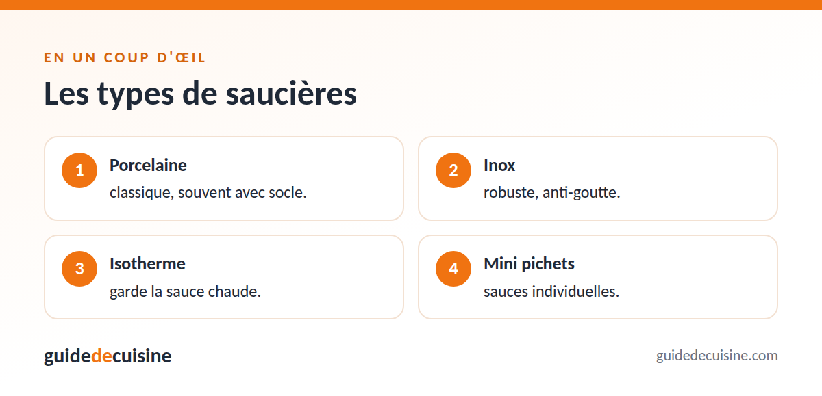 Infographie : les types de saucières