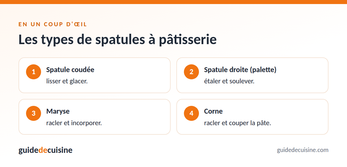 Infographie : les types de spatules à pâtisserie