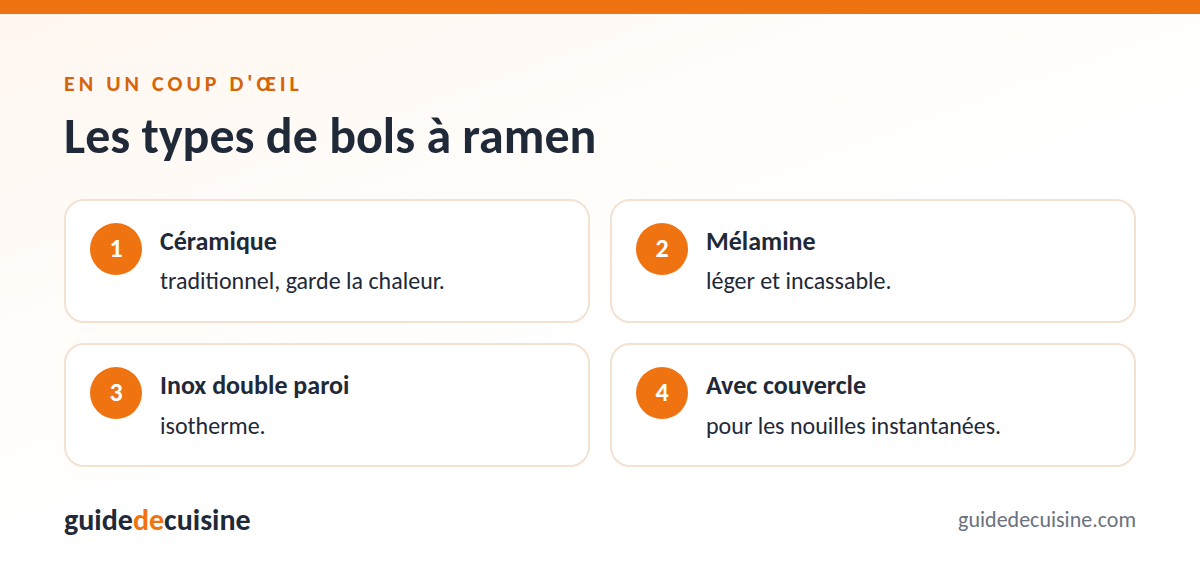 Infographie : les types de bols à ramen