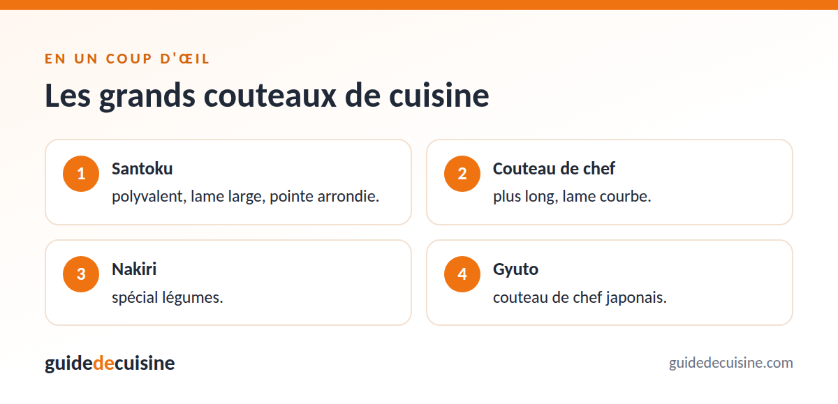 Infographie : les grands couteaux de cuisine