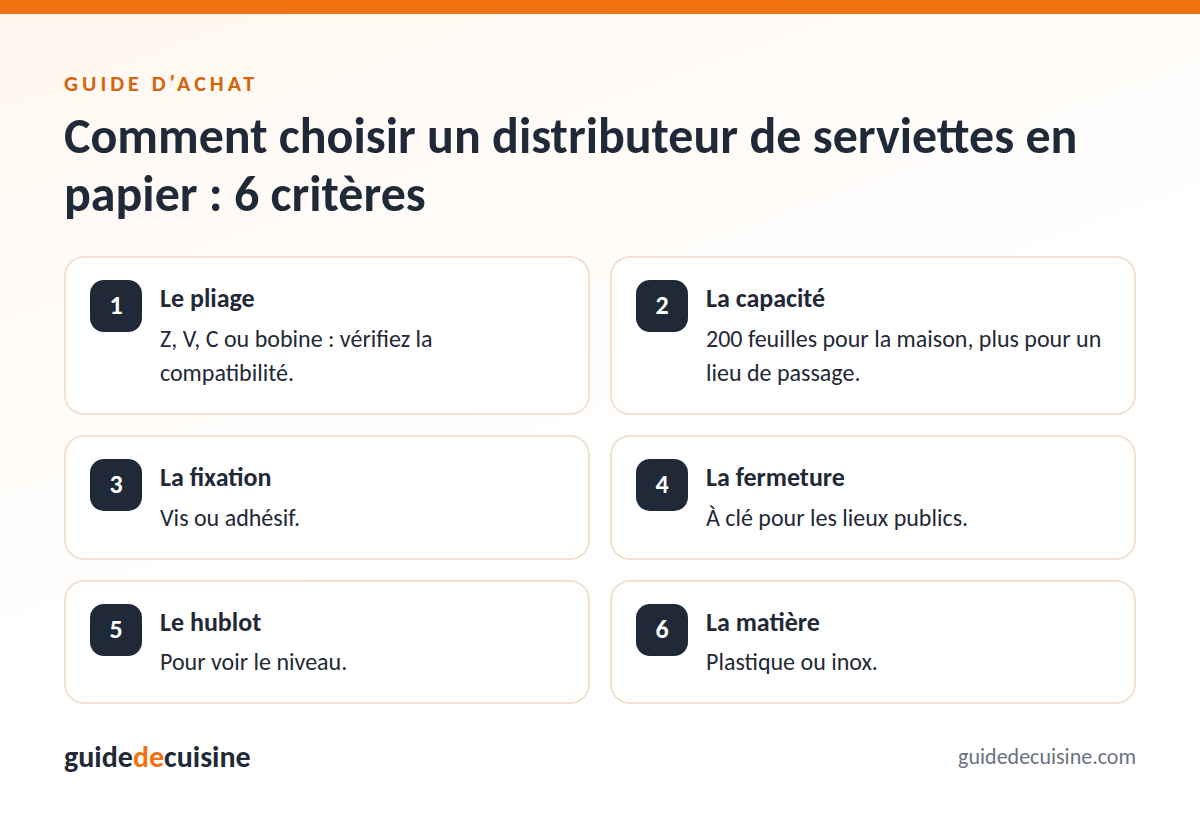 Infographie : les critères pour bien choisir un distributeur de serviettes en papier