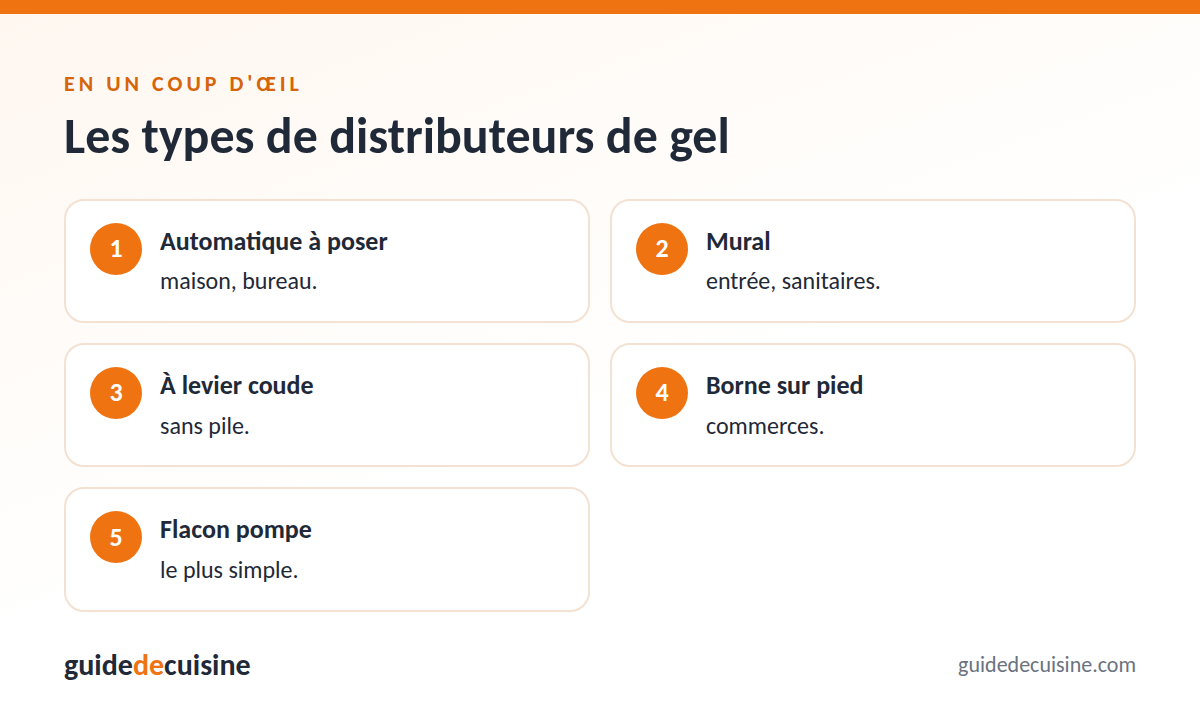 Infographie : les types de distributeurs de gel