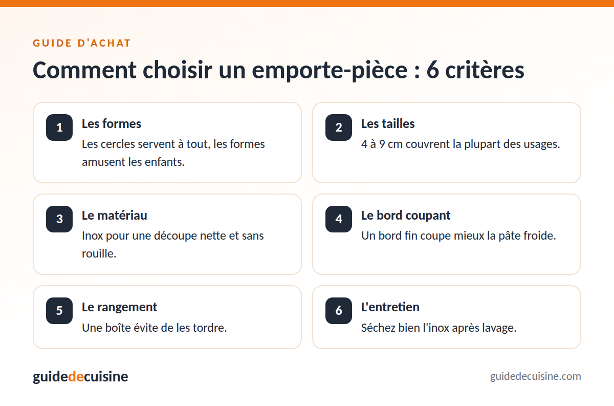 Infographie : les critères pour bien choisir un emporte-pièce