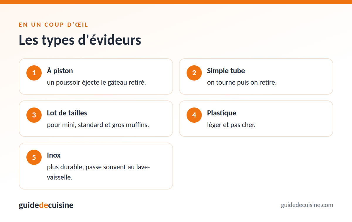 Infographie : les types d'évideurs