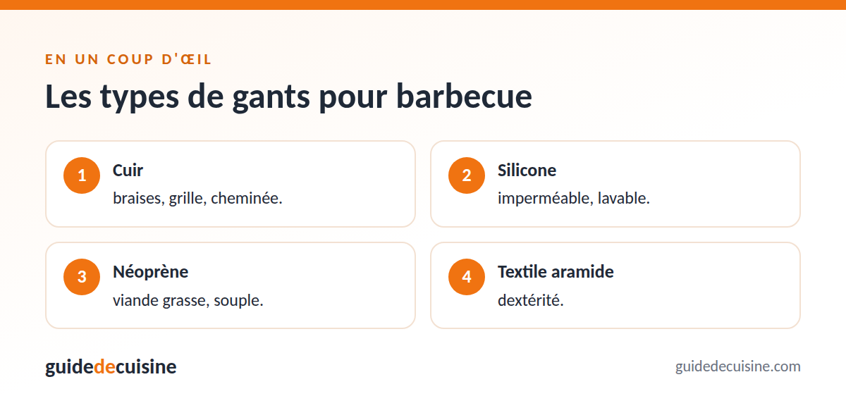 Infographie : les types de gants pour barbecue