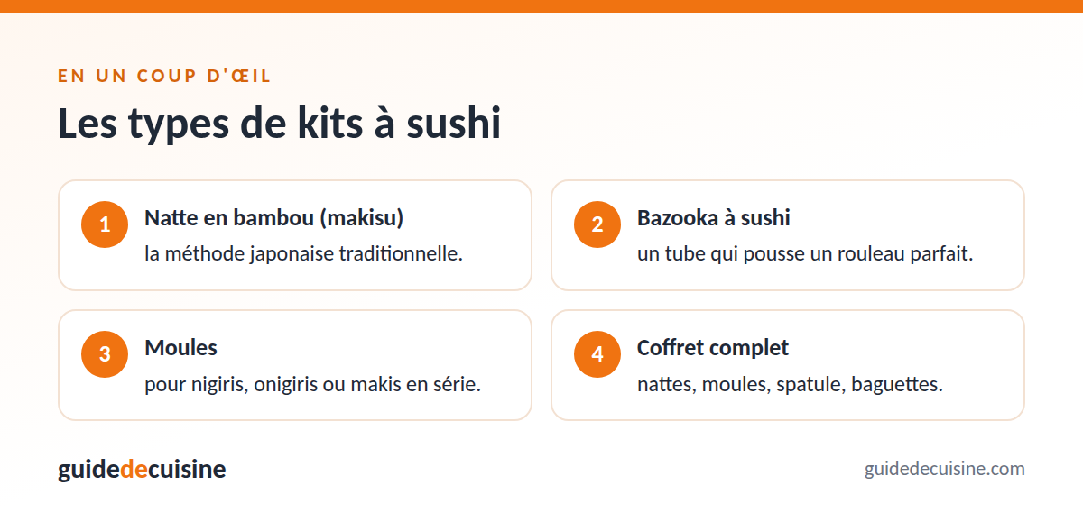 Infographie : les types de kits à sushi