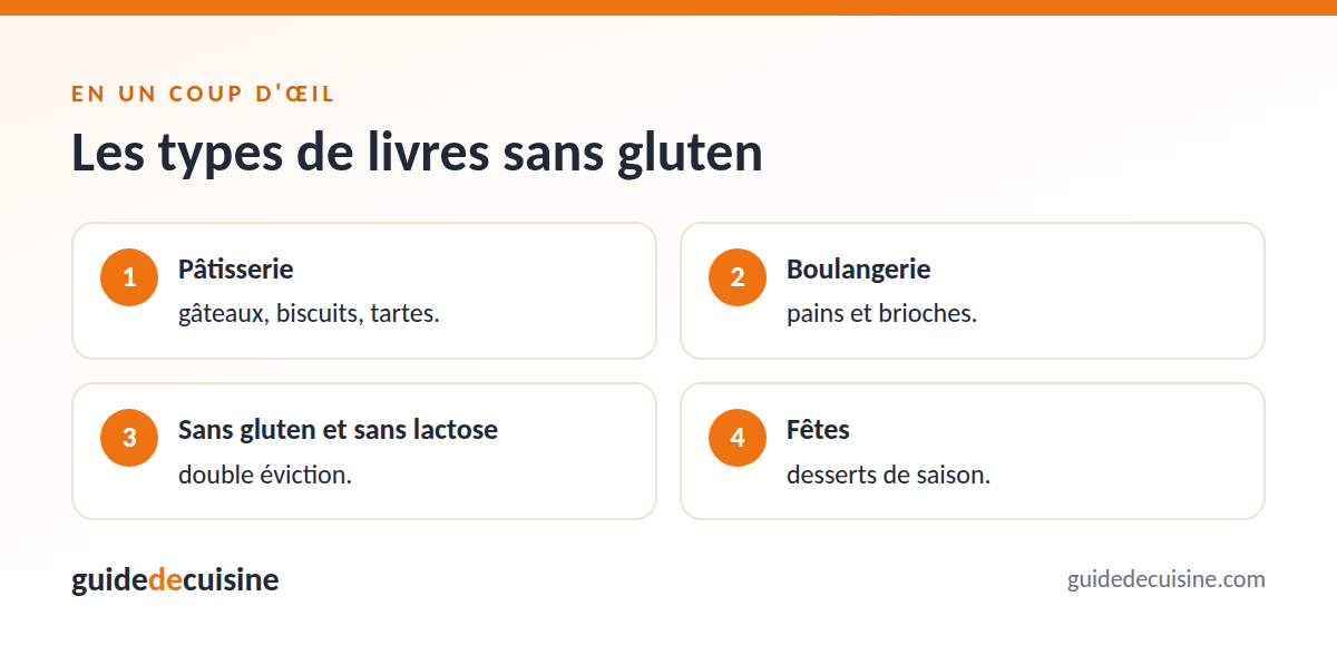 Infographie : les types de livres sans gluten
