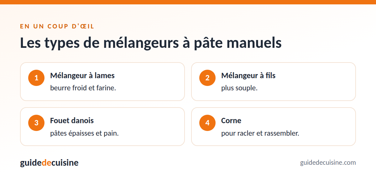 Infographie : les types de mélangeurs à pâte manuels