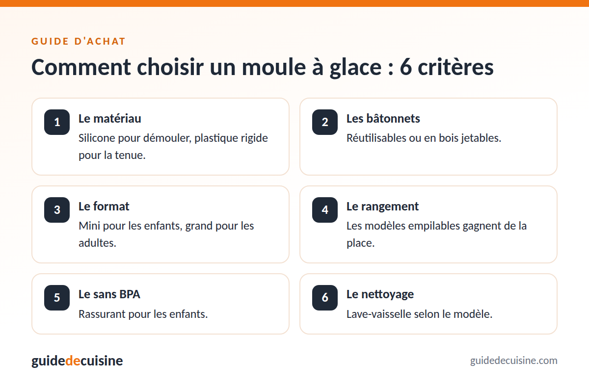 Infographie : les critères pour bien choisir un moule à glace