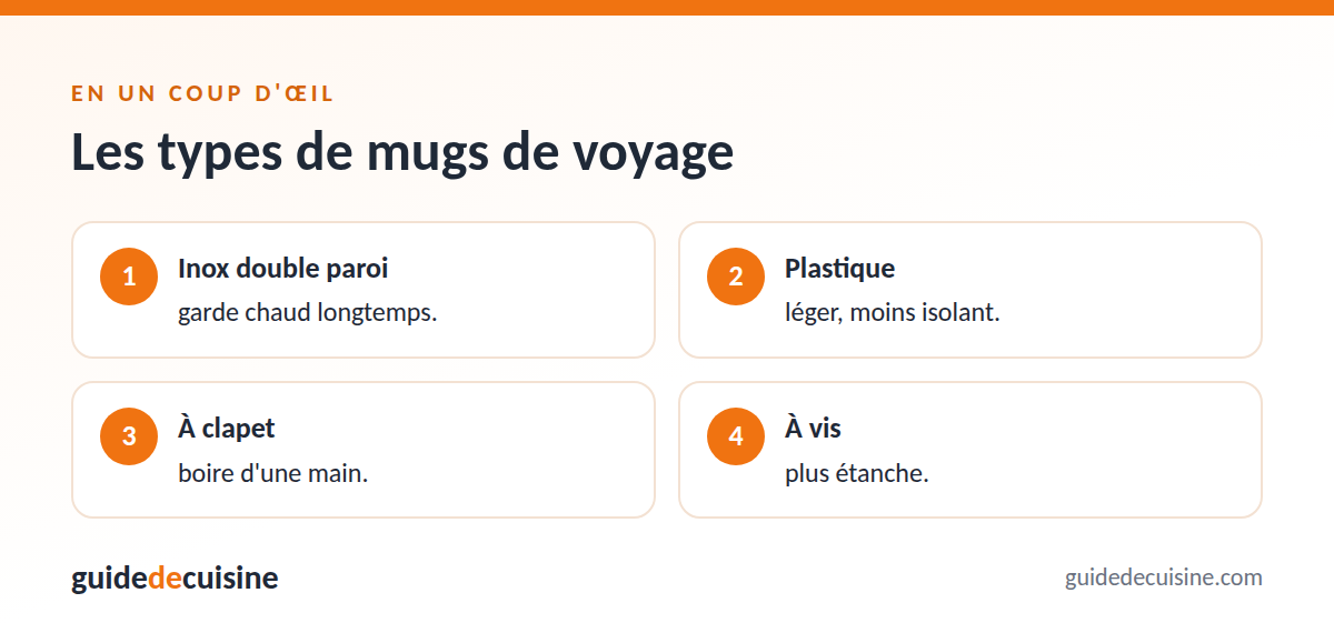 Infographie : les types de mugs de voyage