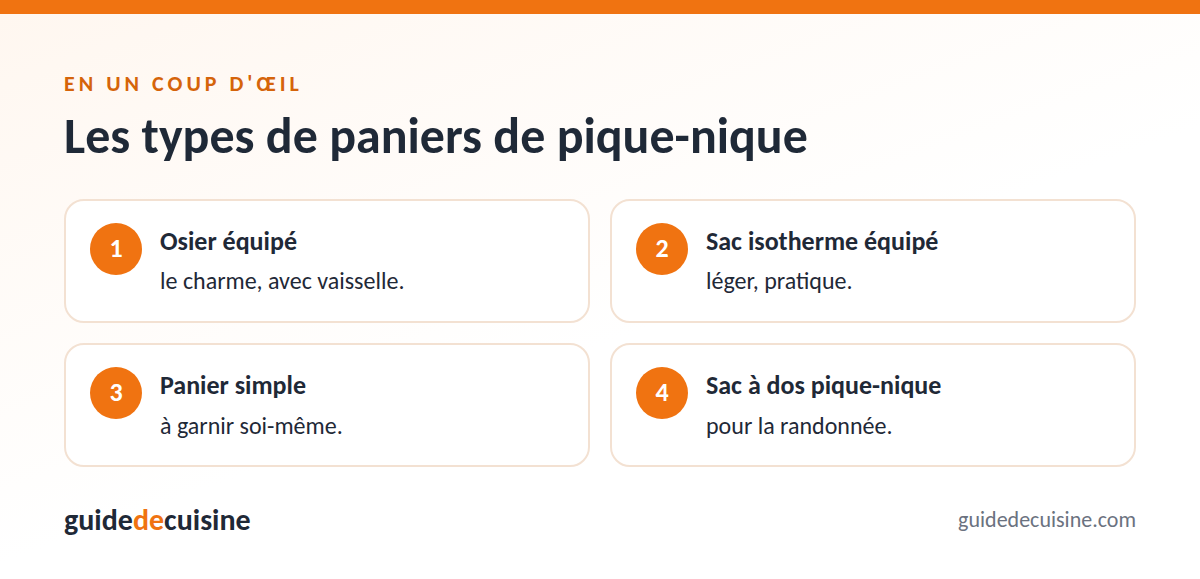 Infographie : les types de paniers de pique-nique
