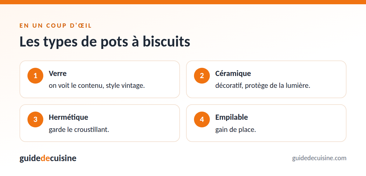 Infographie : les types de pots à biscuits