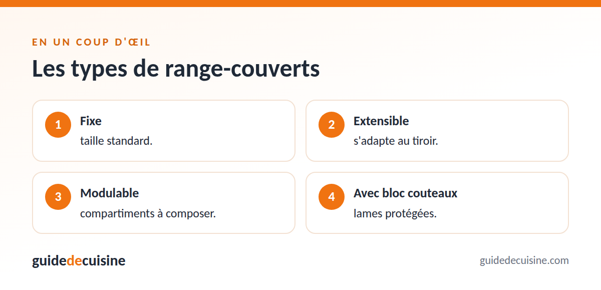 Infographie : les types de range-couverts