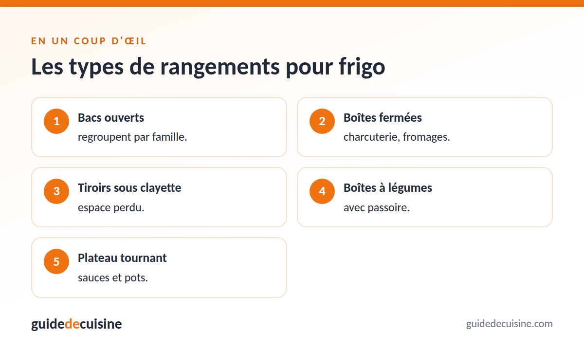 Infographie : les types de rangements pour frigo