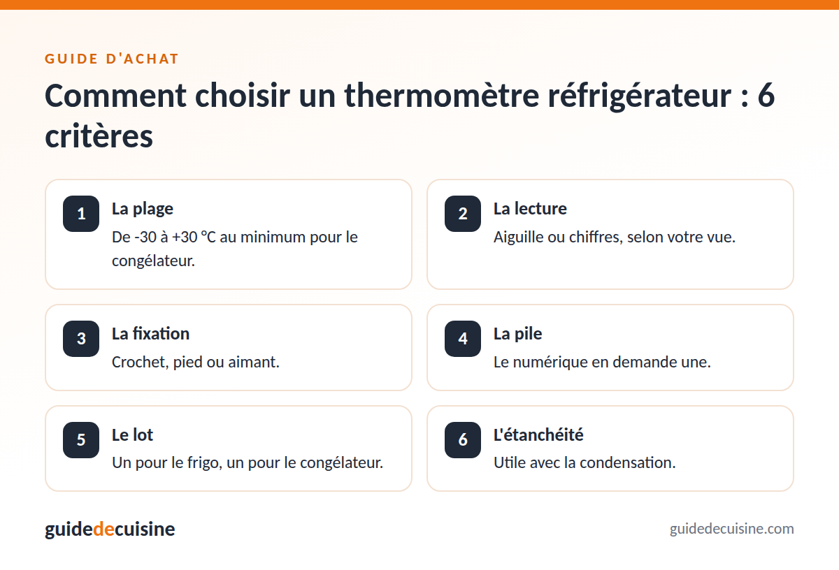 Infographie : les critères pour bien choisir un thermomètre réfrigérateur