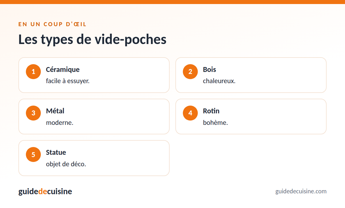 Infographie : les types de vide-poches