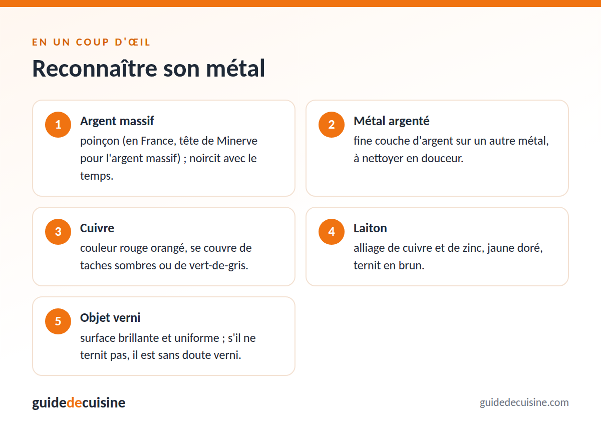 Infographie : reconnaître son métal