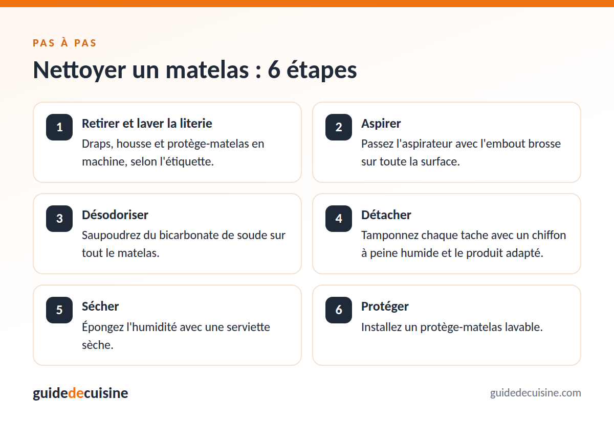 Infographie : nettoyer un matelas