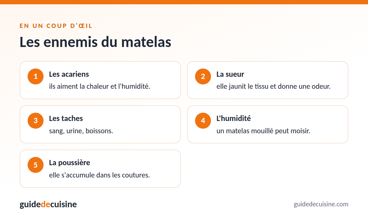 Infographie : les ennemis du matelas